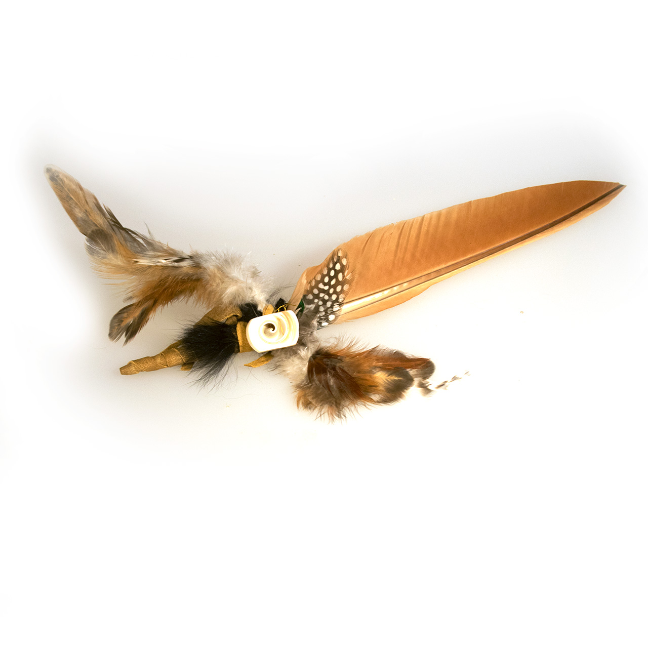 Manitu - Pfauenschwinge, rotbraun mit Spiralmuschel