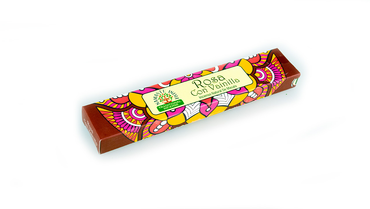 Namaste India - Rose mit Vanille - Räucherstäbchen 15g Namaste India - Rose mit Vanille - Räucherstäbchen 15g