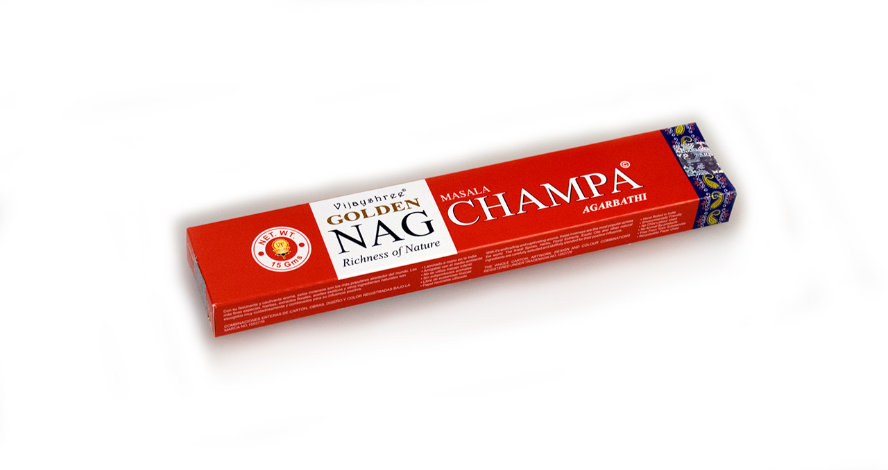 Golden Nag Champa Räucherstäbchen 15 g Golden Nag Champa Räucherstäbchen 15 g